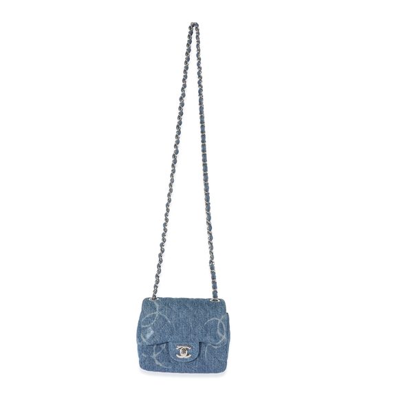 Chanel Blue Quilted Denim Square Mini Classic Flap Bag - Picture 4 of 8